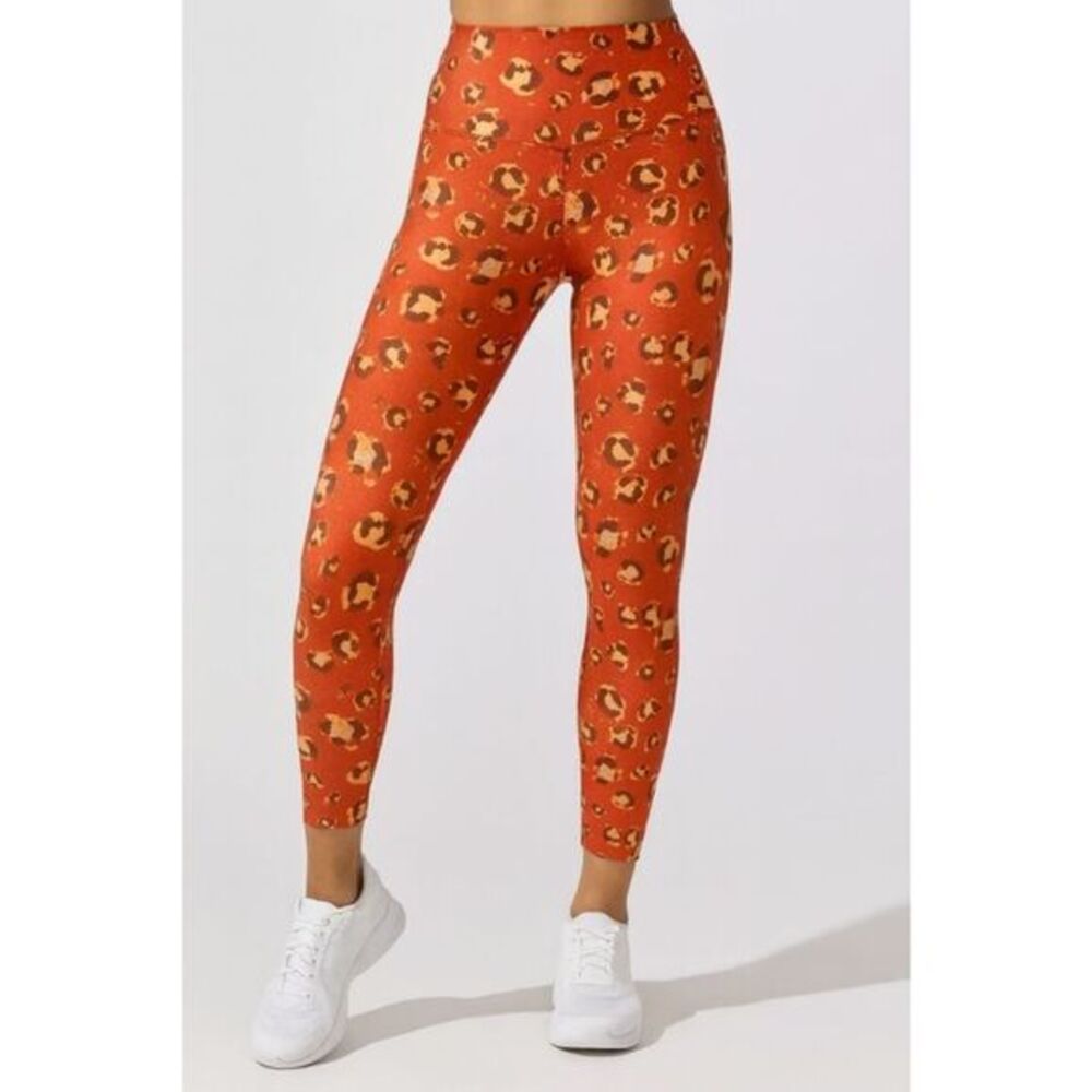 Carbon38‎ Animal Camo 7/8 Leggings Printed High Rise Orange Women’s Size Small
